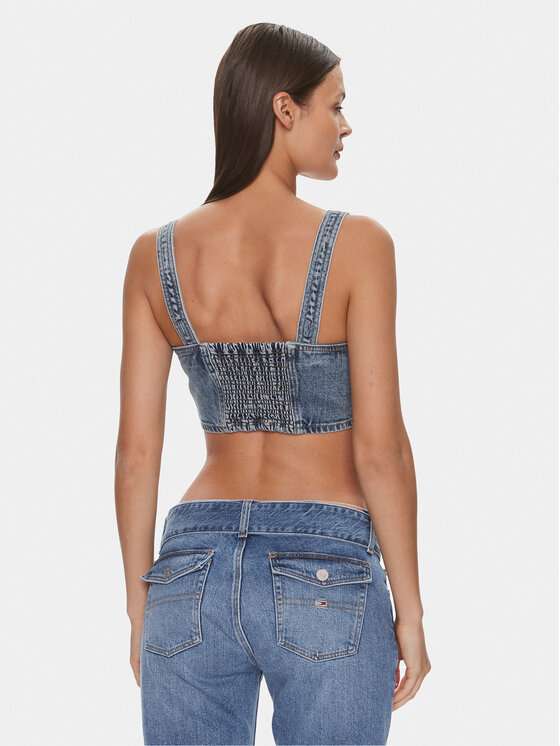Tommy Jeans Tommy Jeans Top DW0DW17065 Plava Slim Fit