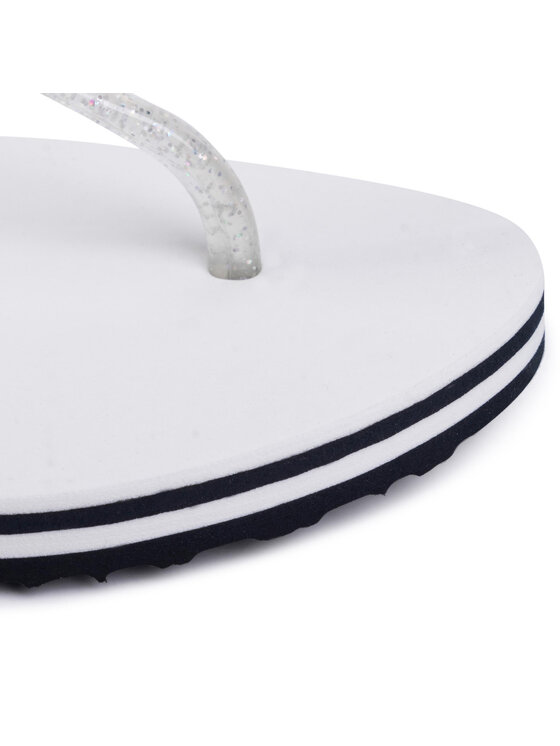 Tommy Hilfiger Basutės Tommy Hilfiger Irredescent Flat Beach Sandal FW0FW04796 Balta