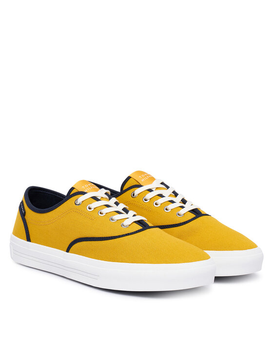 Tommy Hilfiger Tenisówki Tommy Hilfiger Th Vulc Cup Long Lace Canvas FM0FM05874 Żółty