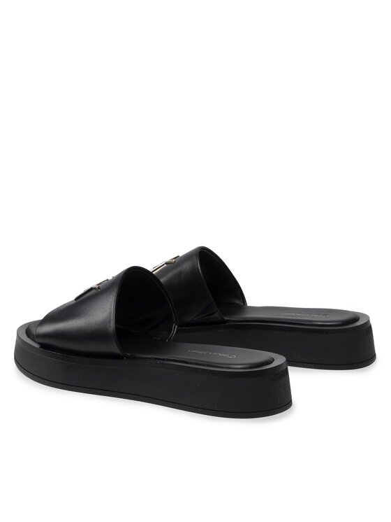 Calvin Klein Чехли Calvin Klein Flatform Slide W/Hdw HW0HW01158 Черен