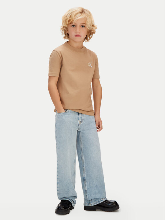 Calvin Klein Jeans Calvin Klein Jeans Conjunto de camisetas LVCKSJA45B Beis Regular Fit