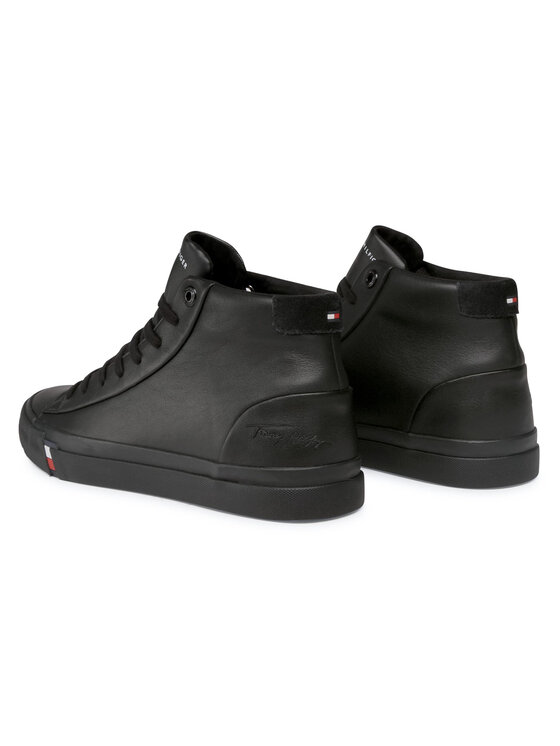 Tommy Hilfiger Αθλητικά Tommy Hilfiger Corporate Leather Sneaker High FM0FM02984 Μαύρο