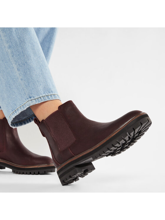 Timberland Členková obuv s elastickým prvkom Timberland London Square Chelse TB0A1S91C601 Bordová