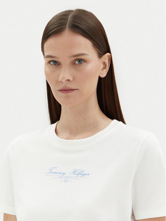 Tommy Hilfiger Tommy Hilfiger Camiseta WW0WW45428 Blanco Regular Fit