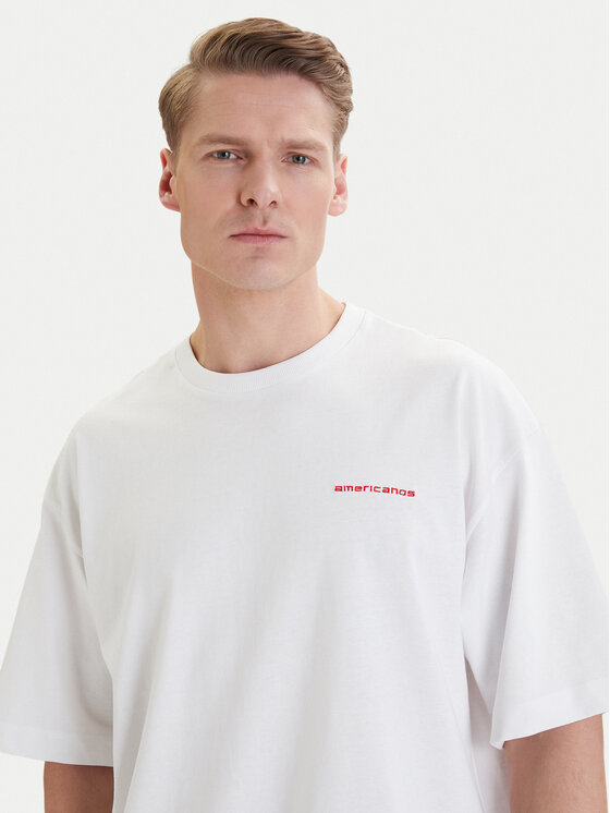 Americanos Americanos Camiseta W126-AMMTS-1017-01X Blanco Regular Fit