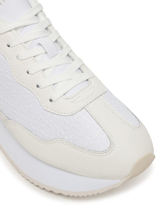 Tommy Hilfiger Snīkeri Tommy Hilfiger Th Chic Monogram Runner FW0FW09464 Balts