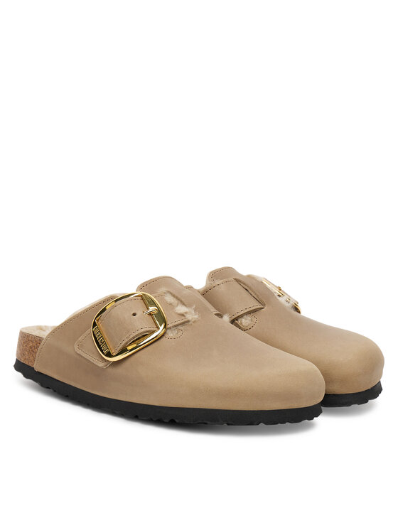 Birkenstock Шльопанці Birkenstock Boston Big Buckle Shearling 1030444 Коричневий