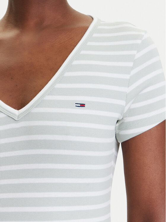 Tommy Jeans Tommy Jeans Marškinėliai Essential DW0DW17385 Žalia Slim Fit
