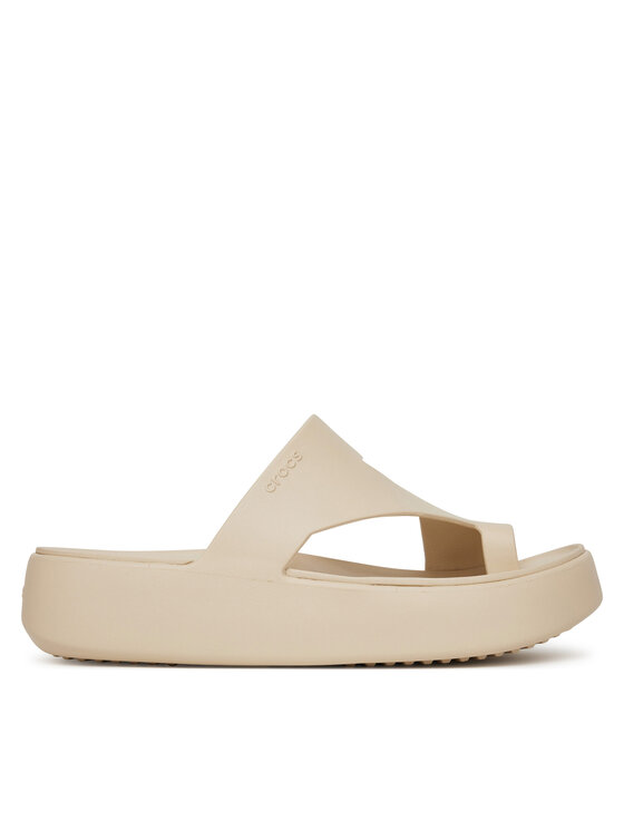 Crocs В'єтнамки Crocs Getaway Platform Toe Loop 210834 Бежевий