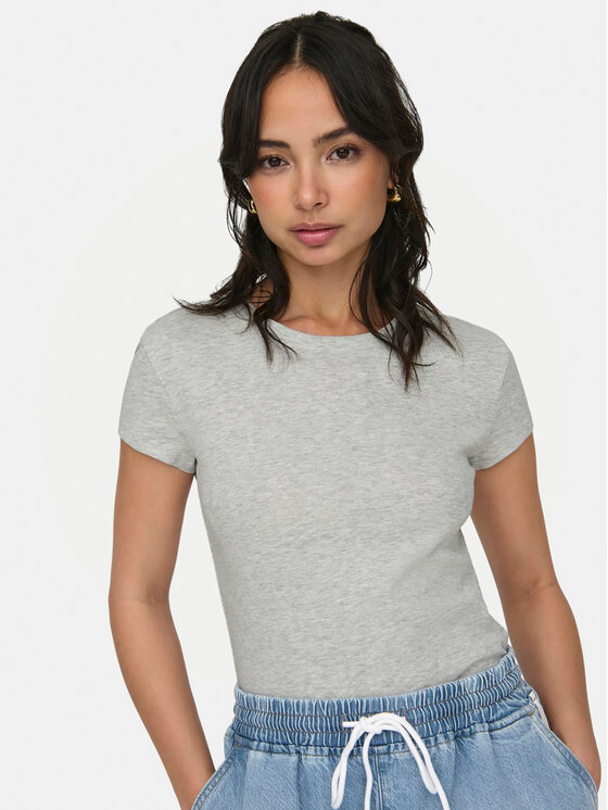 ONLY ONLY Футболка Elina 15320229 Сірий Slim Fit