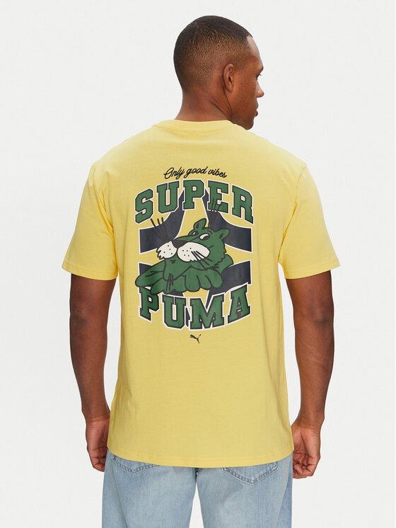 Puma Puma Футболка Graphics Super 629639 Жовтий Relaxed Fit