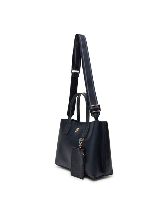 Tommy Hilfiger Torbica Tommy Hilfiger Th Distinct Mini Tote AW0AW17192 Tamnoplava