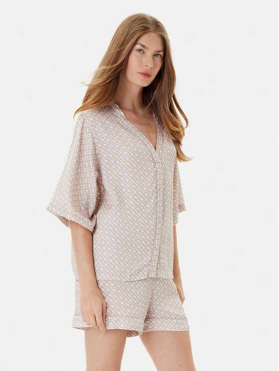 BOSS BOSS Pizsamaing Sateen 50545615 Bézs Relaxed Fit