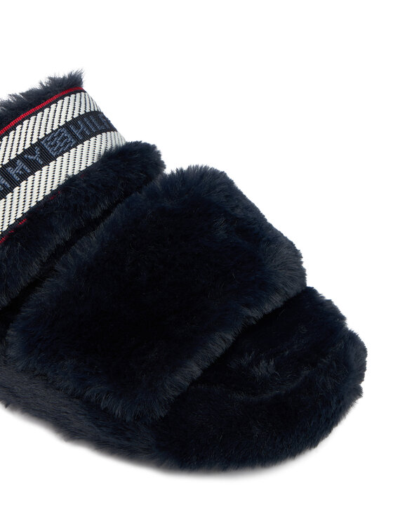 Tommy Hilfiger Papuče Tommy Hilfiger Hilfiger Fur Slipper FW0FW08854 Tamnoplava