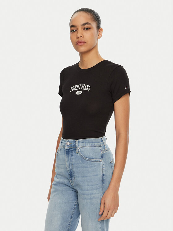 Tommy Jeans Tommy Jeans T-shirt DW0DW19435 Nero Slim Fit
