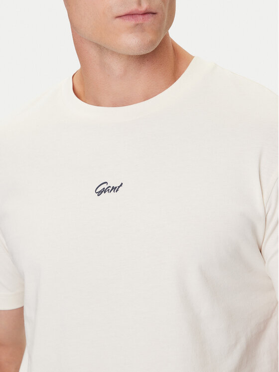 Gant Gant Camiseta Small Graphic 2003343 Écru Regular Fit