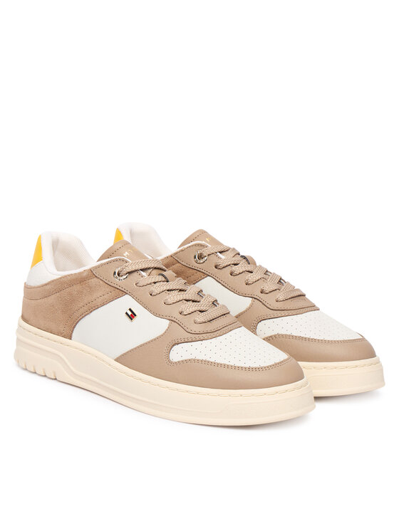 Tommy Hilfiger Сникърси Tommy Hilfiger Th Sporty Cupsole Tumbled Ltr FW0FW09024 Бежов