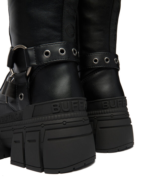 Buffalo Zimski škornji Buffalo Gospher Biker Hi 1270131 Črna