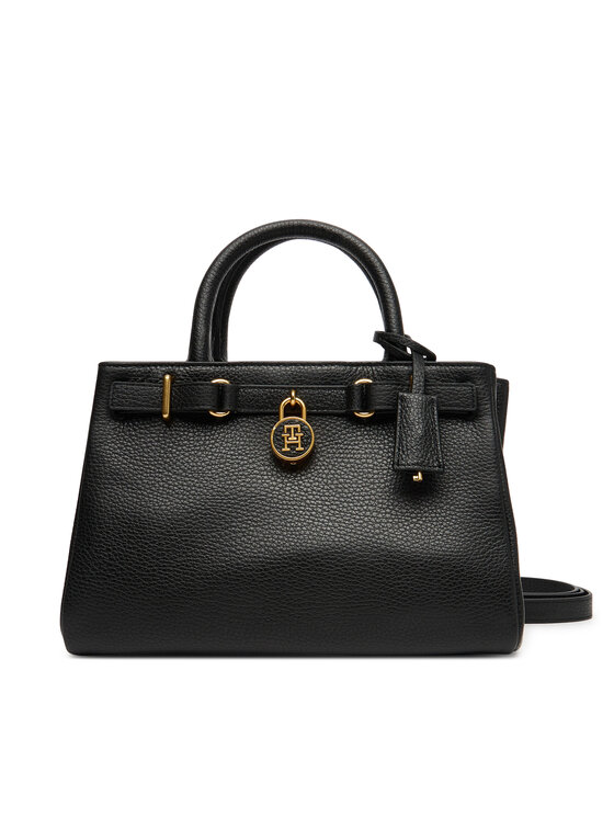 Tommy Hilfiger Rankinė Tommy Hilfiger American Icon Mini Tote Leather AW0AW17926 Juoda