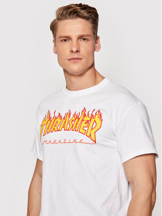 Thrasher Thrasher Póló Flame Fehér Regular Fit