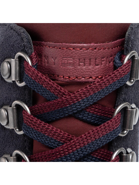 Tommy Hilfiger Kotníková obuv Tommy Hilfiger Sporty Qutdoor Mid Heel Lace Up FW0FW04341 Tmavomodrá