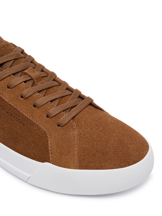 Tommy Hilfiger Snīkeri Tommy Hilfiger Th Court Premium Suede FM0FM05880 Brūns