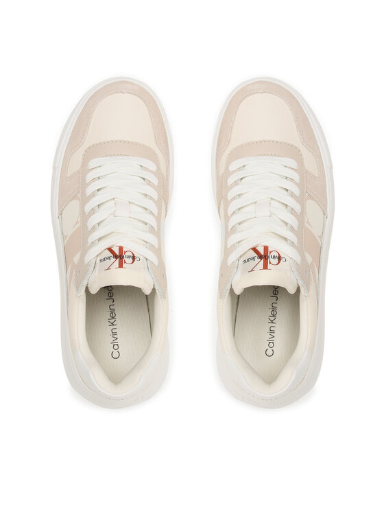 Calvin Klein Jeans Αθλητικά Calvin Klein Jeans Chunky Cupsole Laceup Mix Lth Wn YW0YW01046 Μπεζ