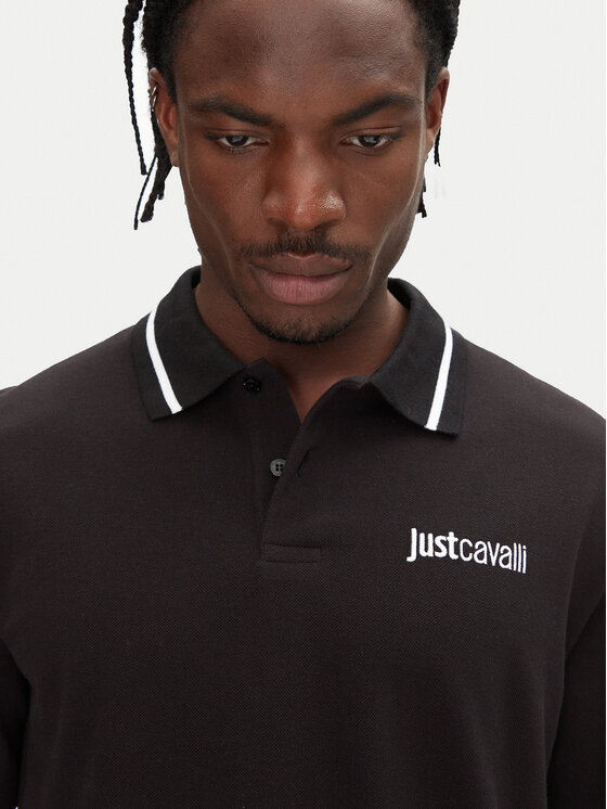 Just Cavalli Just Cavalli Поло 78OAGT15 Чорний Regular Fit