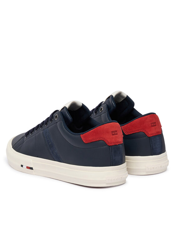 Tommy Hilfiger Sneakersy Tommy Hilfiger Premium Lth Vulc Long Lace FM0FM05948 Granatowy