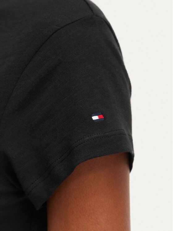 Tommy Hilfiger Tommy Hilfiger Camiseta WW0WW48702 Negro Slim Fit