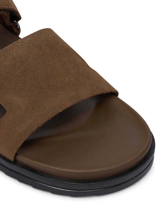 Tommy Hilfiger Ciabatte Tommy Hilfiger Adjustable Premium Suede Sandal FM0FM05774 Marrone