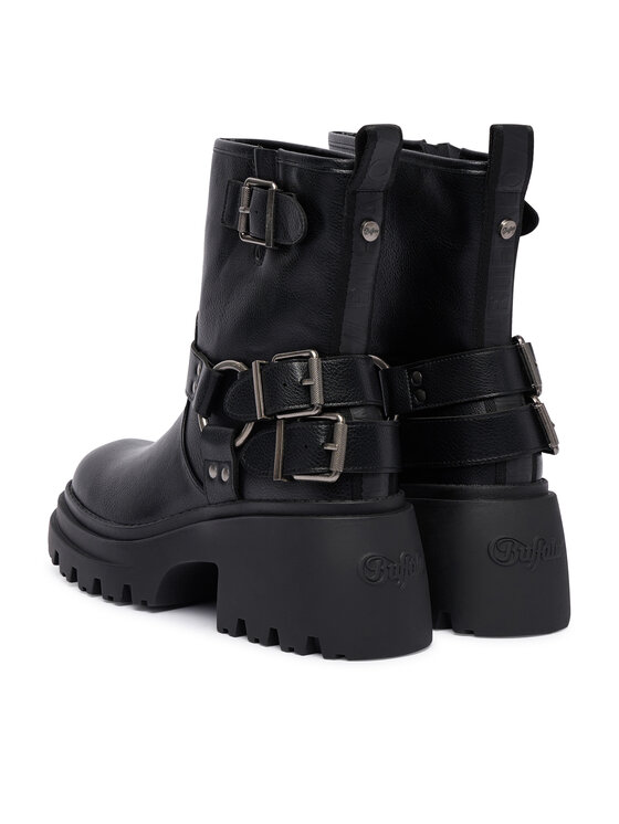 Buffalo Μποτάκια Buffalo Bravr Biker Lo 1220067 Μαύρο