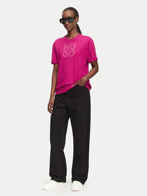 HUGO HUGO Camiseta Dashire_5 50566678 Rosa oscuro Relaxed Fit