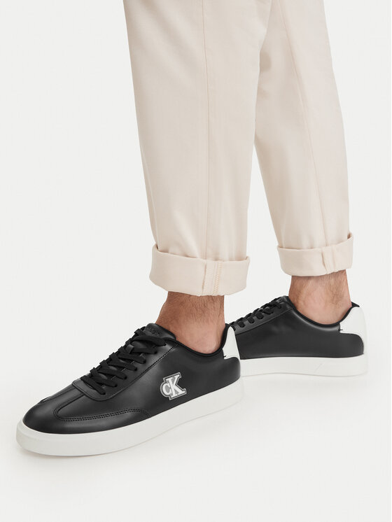 Calvin Klein Sneakersy Calvin Klein Low Prof Cupsole Emb Lth HM0HM02124 Čierna