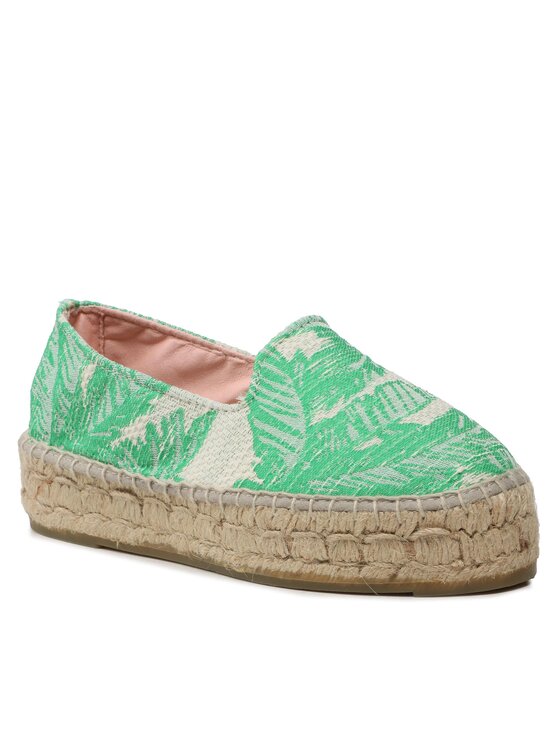 Manebi Espadryle Manebi Cotton Jaquard Double Sole Espadrilles G 4.8 D0 Zielony