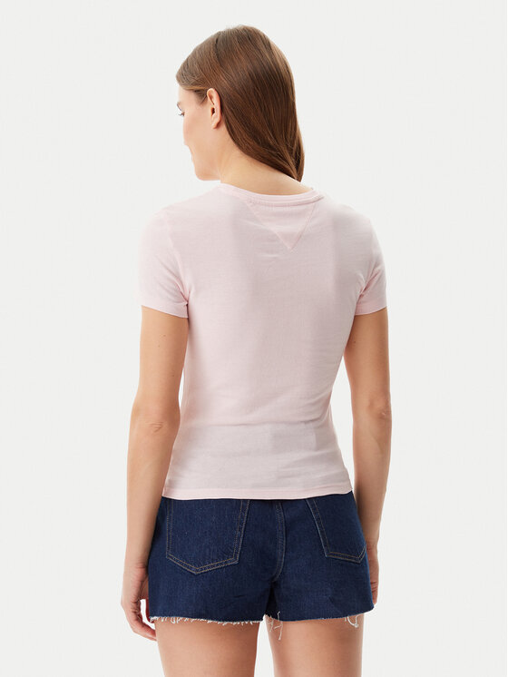 Tommy Jeans Tommy Jeans T-shirt Essential DW0DW20316 Rosa Slim Fit