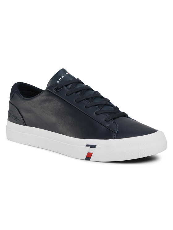 Tommy Hilfiger Сникърси Tommy Hilfiger Corporate Leather Sneaker FM0FM02983 Тъмносин