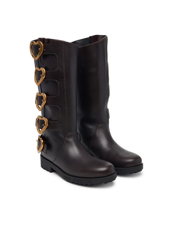 LOVE MOSCHINO Čižmy LOVE MOSCHINO JA26134G0PIJ0317 Tmavo hnedá