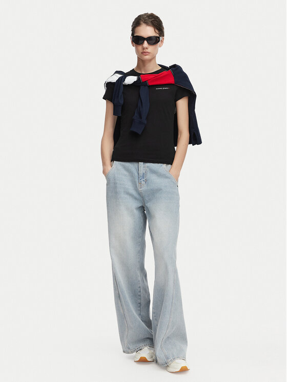 Tommy Jeans Tommy Jeans Camiseta Ess Logo DW0DW23479 Negro Slim Fit