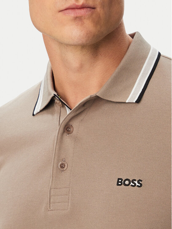 BOSS BOSS Pólóing Plisy 50536609 Bézs Regular Fit
