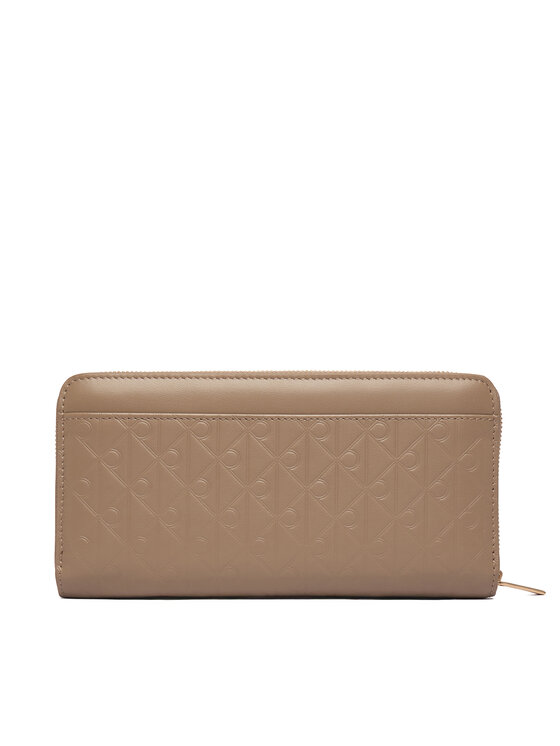 Calvin Klein Peňaženka Calvin Klein Emblem Aop Embossed Long Wallet LV04F1097G Béžová