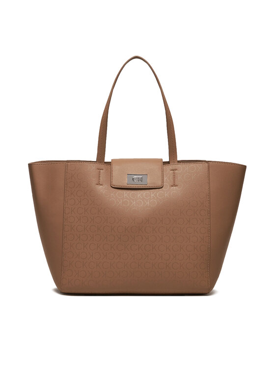 Calvin Klein Kabelka Calvin Klein Ck Push Medium Shopper K60K612147 Hnědá
