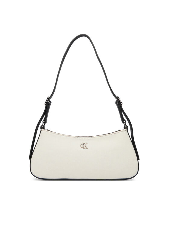 Calvin Klein Borsetta Calvin Klein Ck Canvas Small Shoulder Bag LV04F3347G Bianco