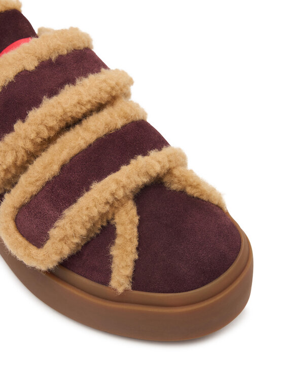 Inuikii Sneakersy Inuikii Lila Shearling Low Velcro 1001.001.0561 Bordó