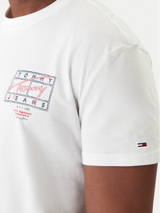 Tommy Jeans Tommy Jeans Camiseta DM0DM22319 Écru Regular Fit