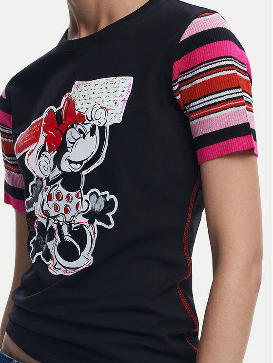 Desigual Desigual Футболка Minnie 25SWTK39 Чорний Slim Fit