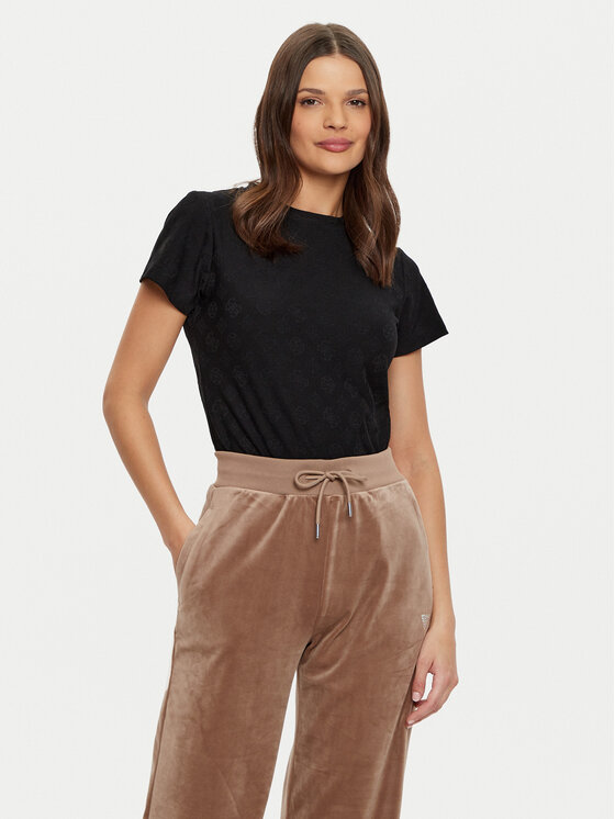Guess Guess Футболка V5RI02 KCLG2 Чорний Regular Fit