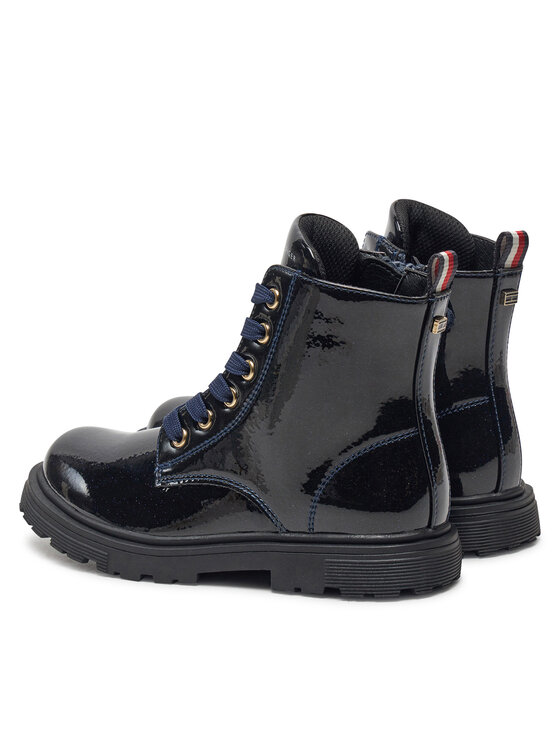 Tommy Hilfiger Cizme Tommy Hilfiger Lace-Up Bootie T1A5-33564-1237 S Bleumarin