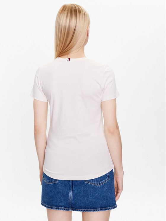 Tommy Hilfiger Tommy Hilfiger Camiseta WW0WW38872 Écru Slim Fit