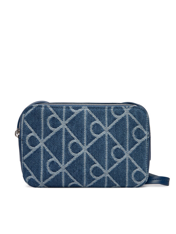 Calvin Klein Ročna torba Calvin Klein Emblem Aop Denim Camera Bag LV04F3430G Modra